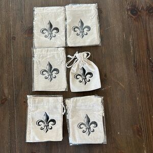 Fleur-de-Lis Canvas Gift Bags